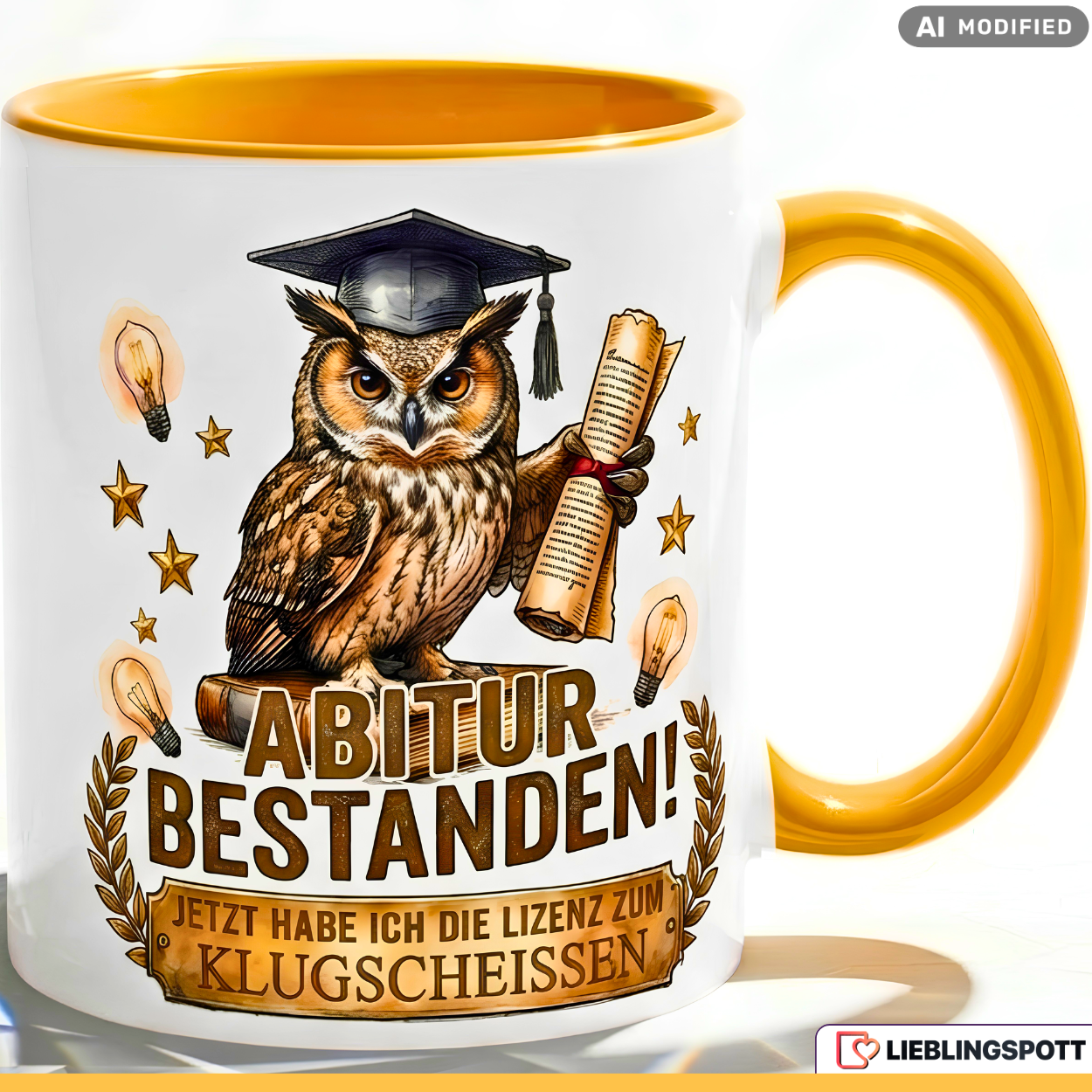 Graduation Owl Quote Mug Red 330ml