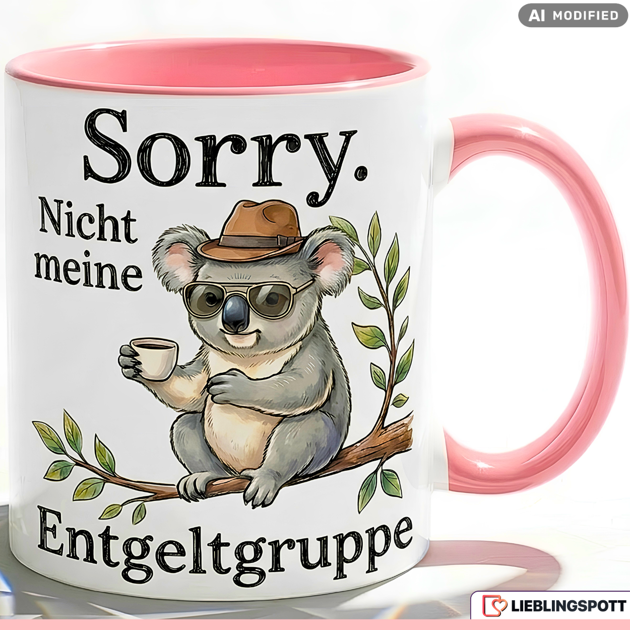 Koala Mug Phrase Salary Group Office Gift Green Mug 330ml