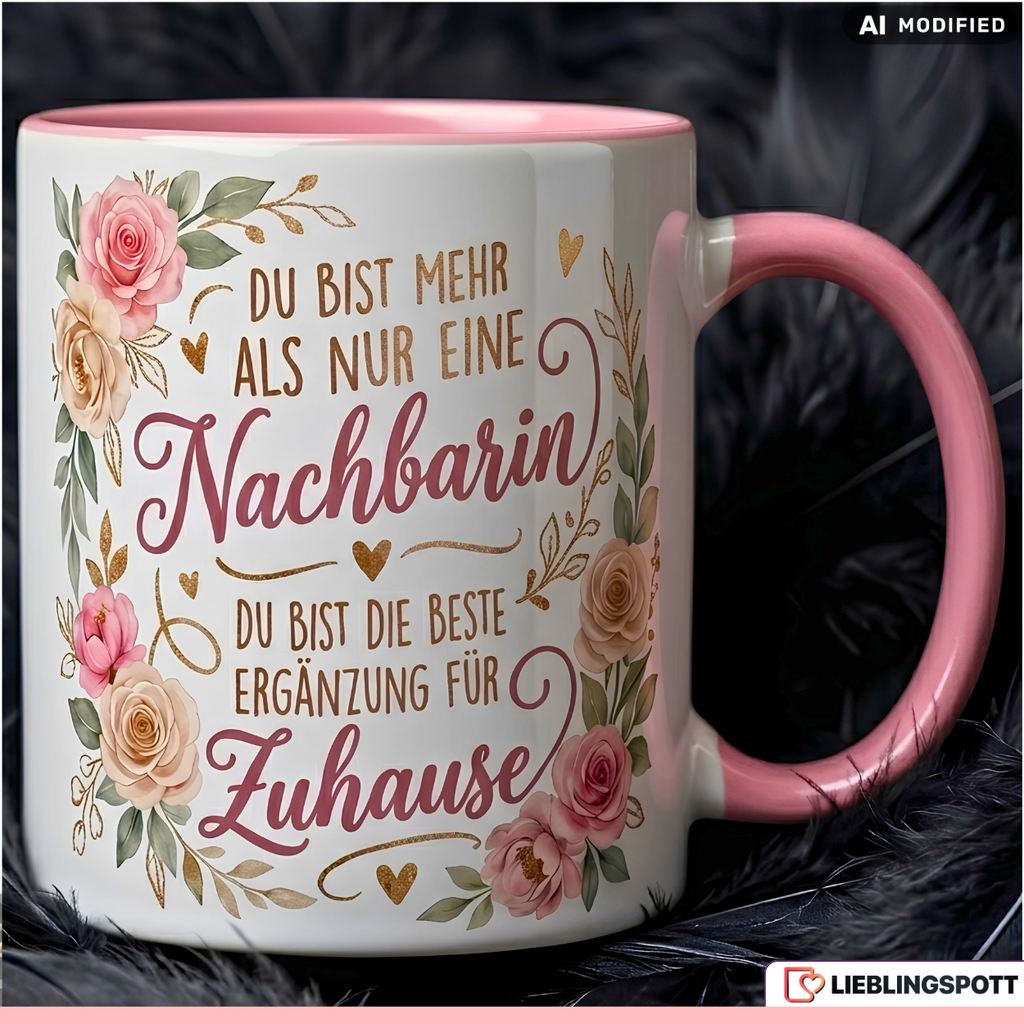 Neighbor Mug Quote Best Gift Thank You Birthday Pink Mug 330ml
