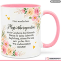 Physiotherapeutin Tasse Spruch Geschenk Danke Rosa Becher 330ml