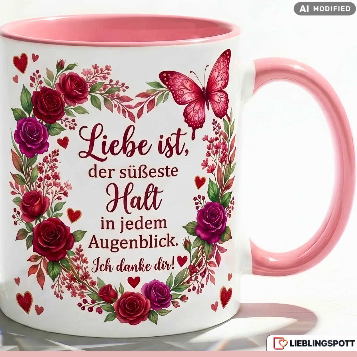 Dear Mug Saying Hold Gift Thank You Anniversary Valentine's Day Red Mug 330ml