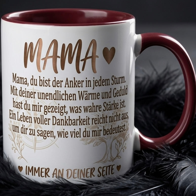 Mama Tasse Spruch Du bist mein Licht und meine Zuflucht Hab dich lieb – Geschenk für Mutter Muttertag Geburtstag Danke Weihnachten – Kaffeetasse Keramik Becher  330ml
