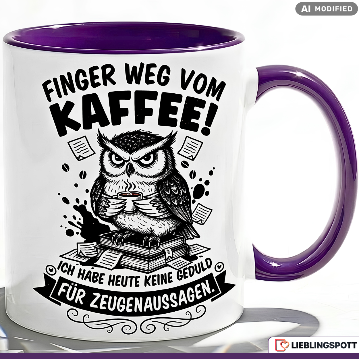 Owl Mug Saying Coffee Office Gift Colleague Red Cup 330ml