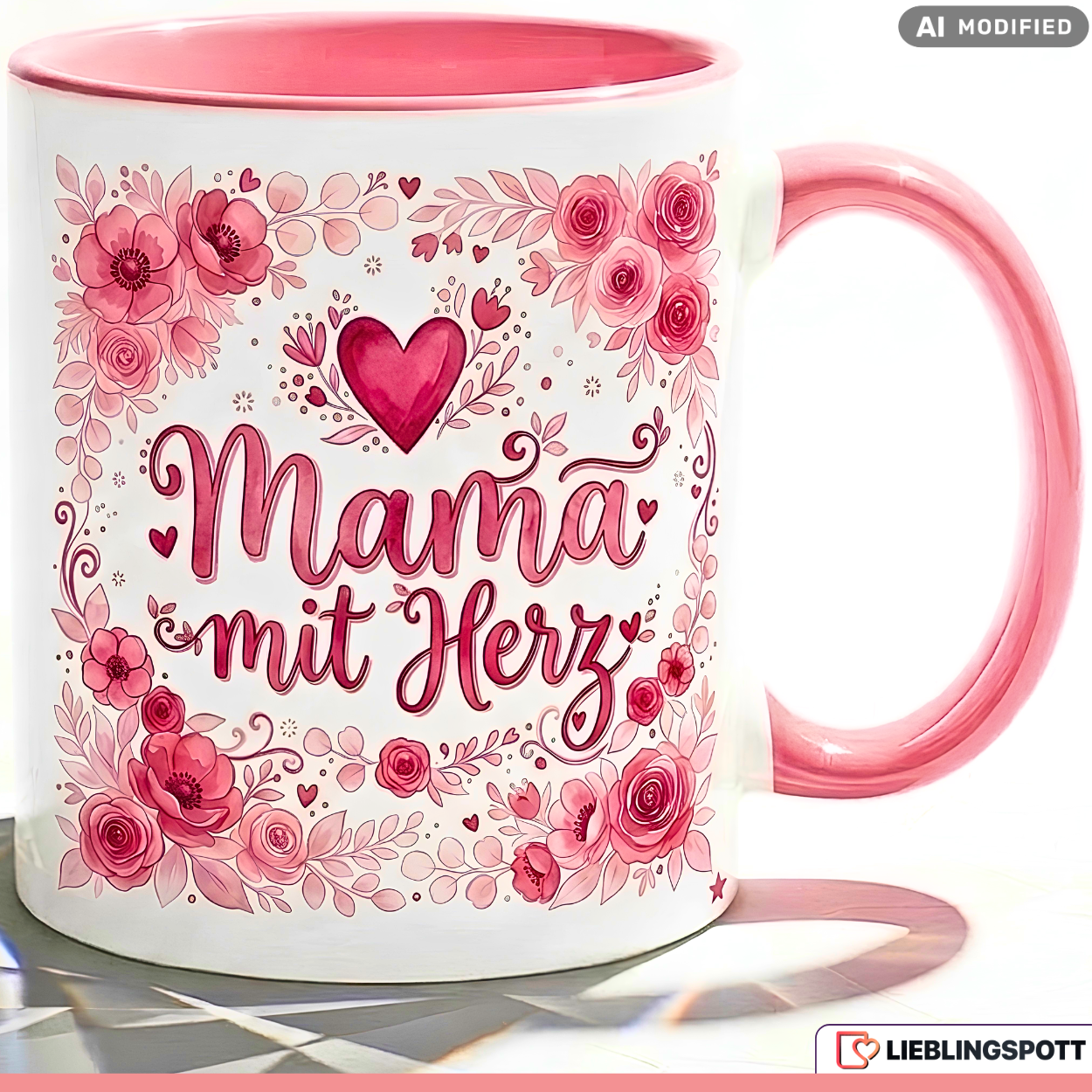 Mom Mug with Heart Saying Gift Birthday Pink Cup 330ml
