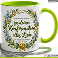 Konfirmation Tasse Spruch Geschenk alles Liebe Blauer Becher 330ml (Kopie)