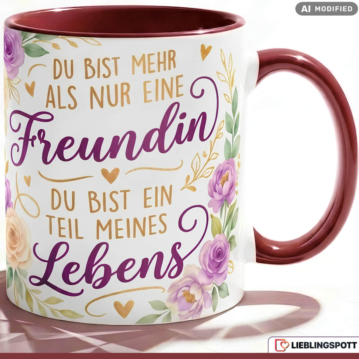 Freundin Tasse Spruch Leben Geschenk Danke Geburtstag Rosa Becher 330ml