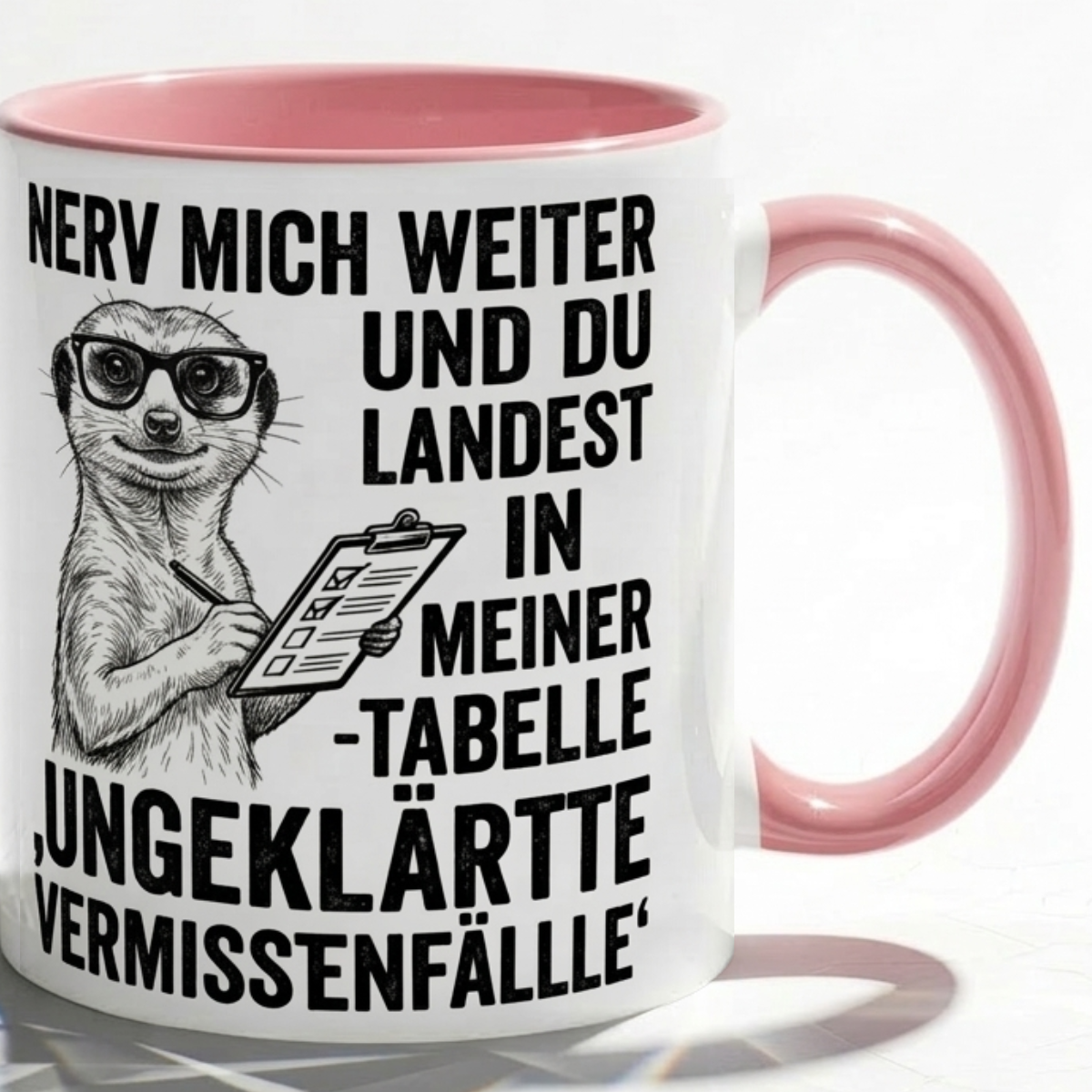 Erdmänchen lustige Büro Tasse Nerd Spruch Geschenk mit Humor für Kollegen, Statistik