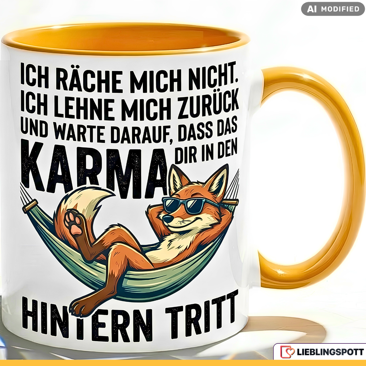 Fox Mug Saying Karma Office Gift Colleague Orange Mug 330ml