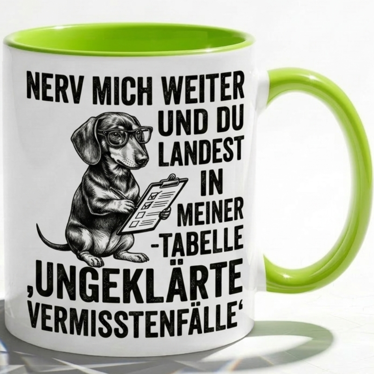 Dackel lustige Büro Tasse Nerd Spruch Geschenk mit Humor für Kollegen, Statistik