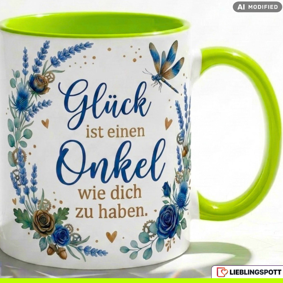 Uncle Mug Saying Happiness Gift Thank You Birthday Blue Mug 330ml