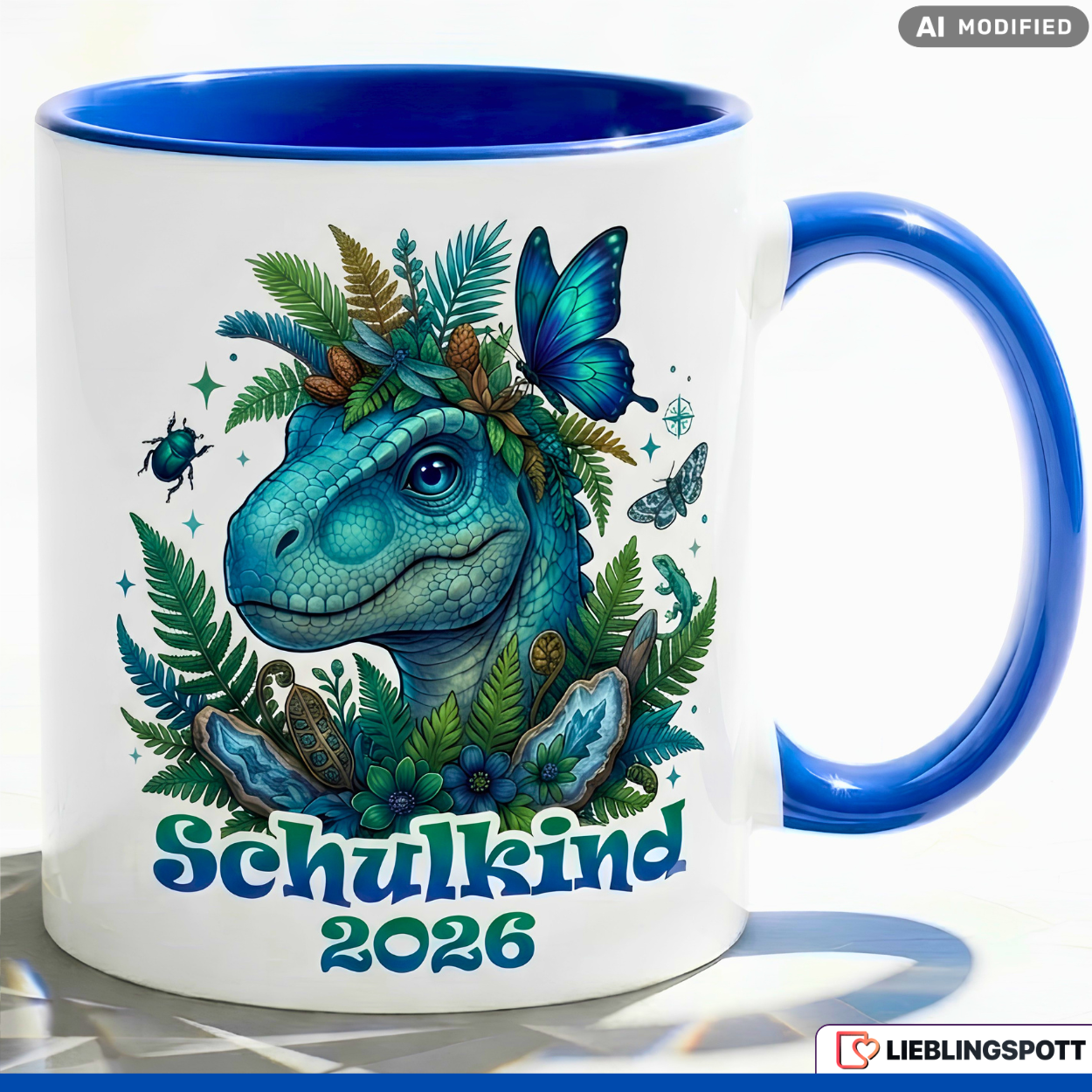Schoolchild Mug Dinosaur Gift School Enrollment 2026 Dinosaur Blue Mug 330ml