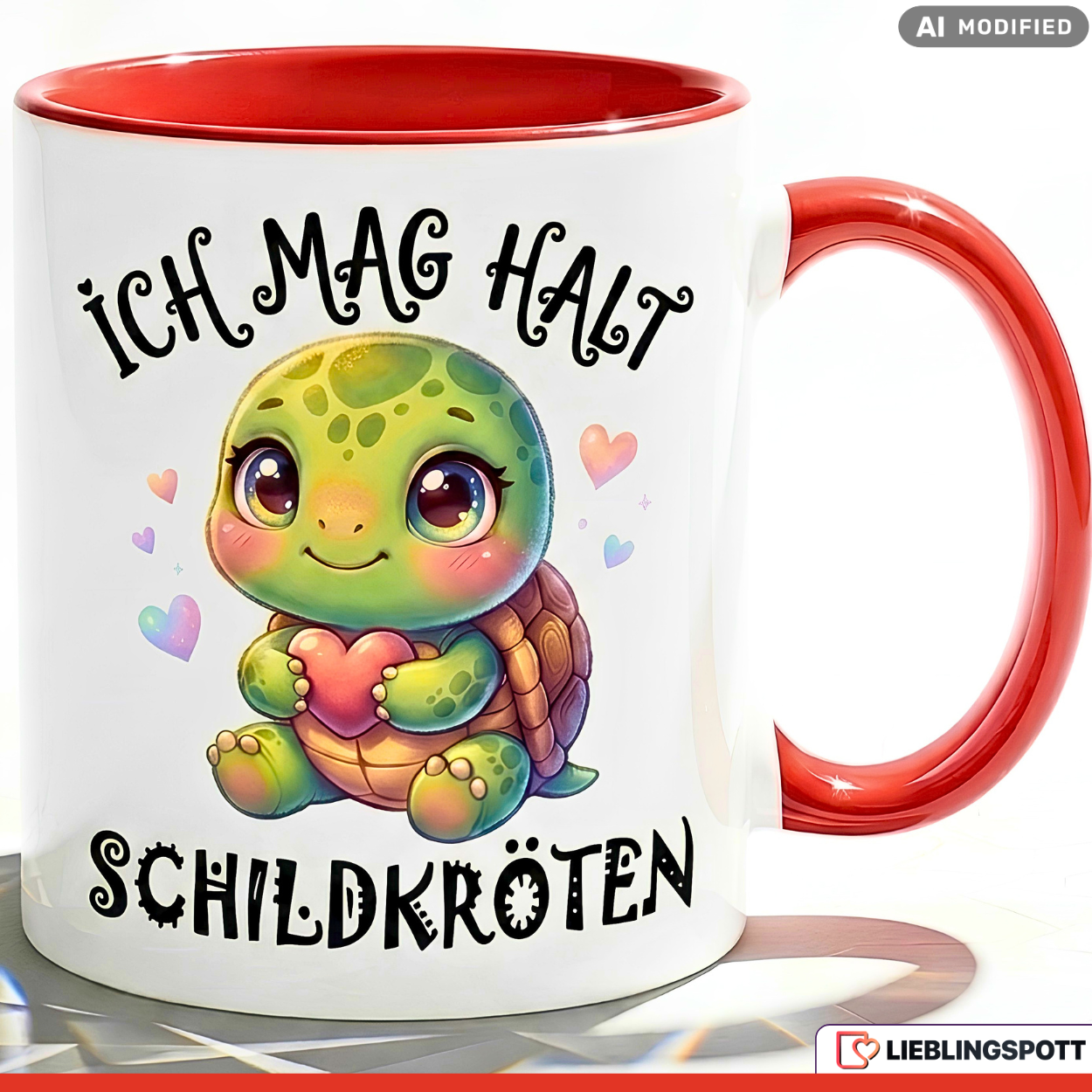 Turtle Mug Slogan I just like it Gift Green Mug 330ml