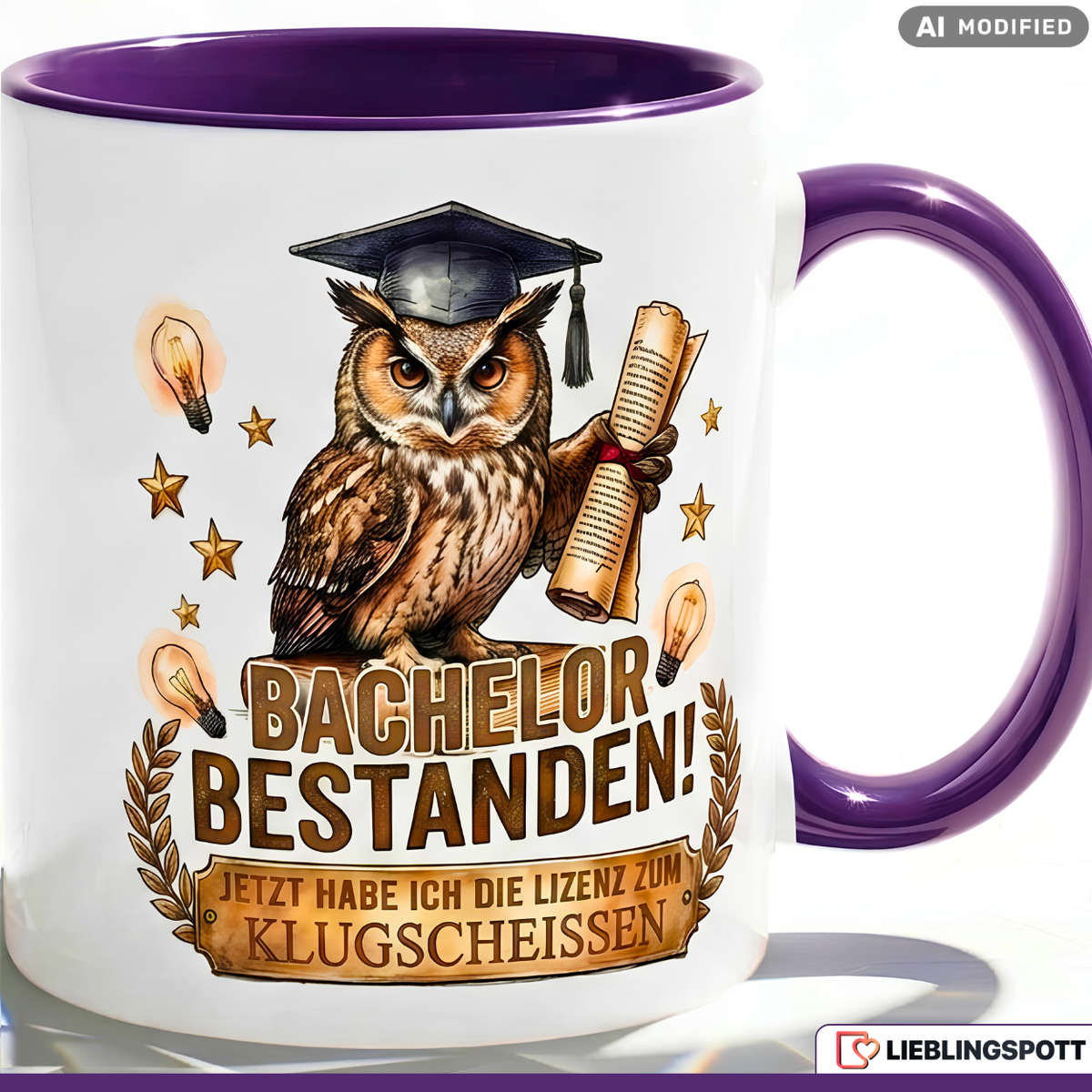 Bachelor Mug Saying Passed Gift Graduation Black Mug 330ml