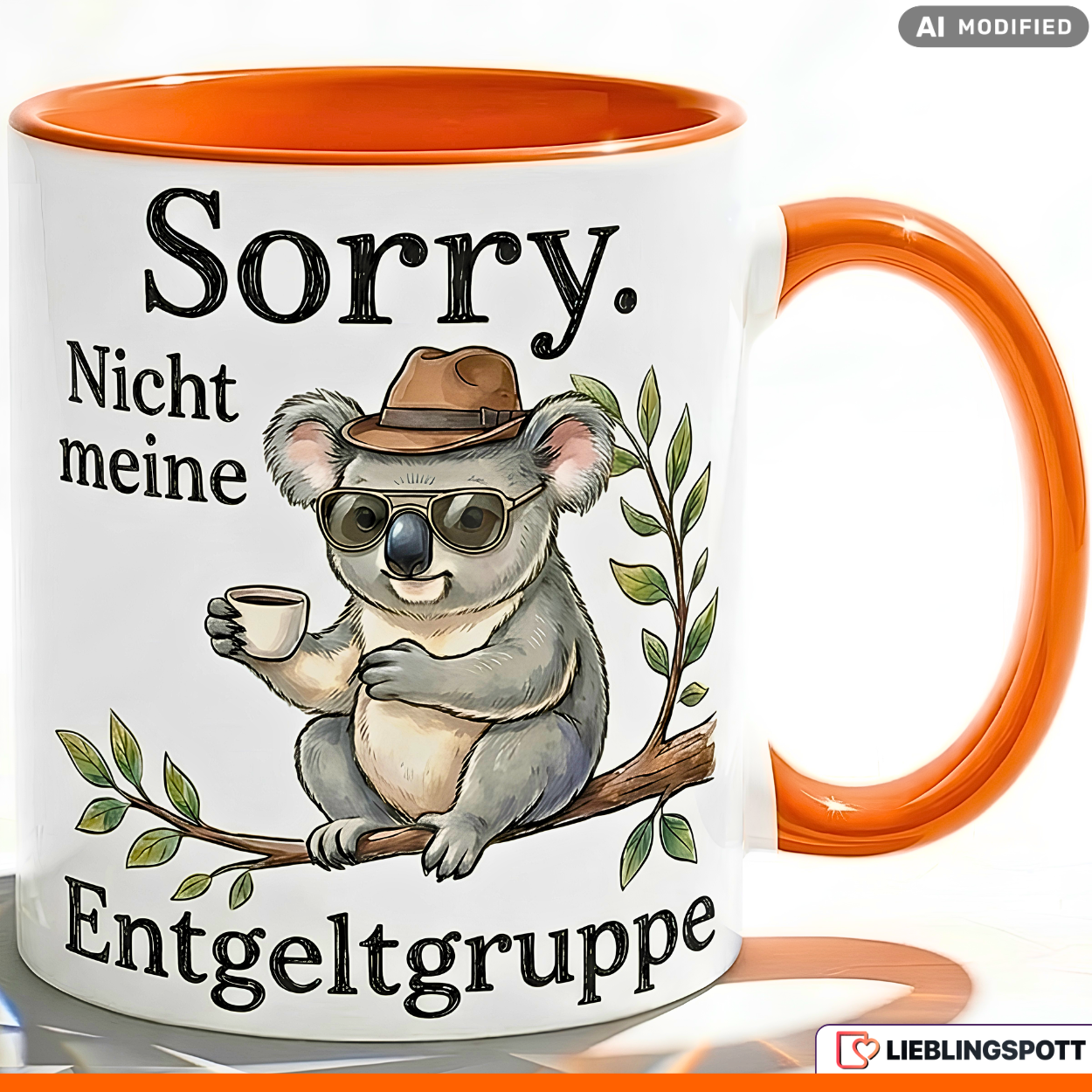 Koala Mug Phrase Salary Group Office Gift Green Mug 330ml