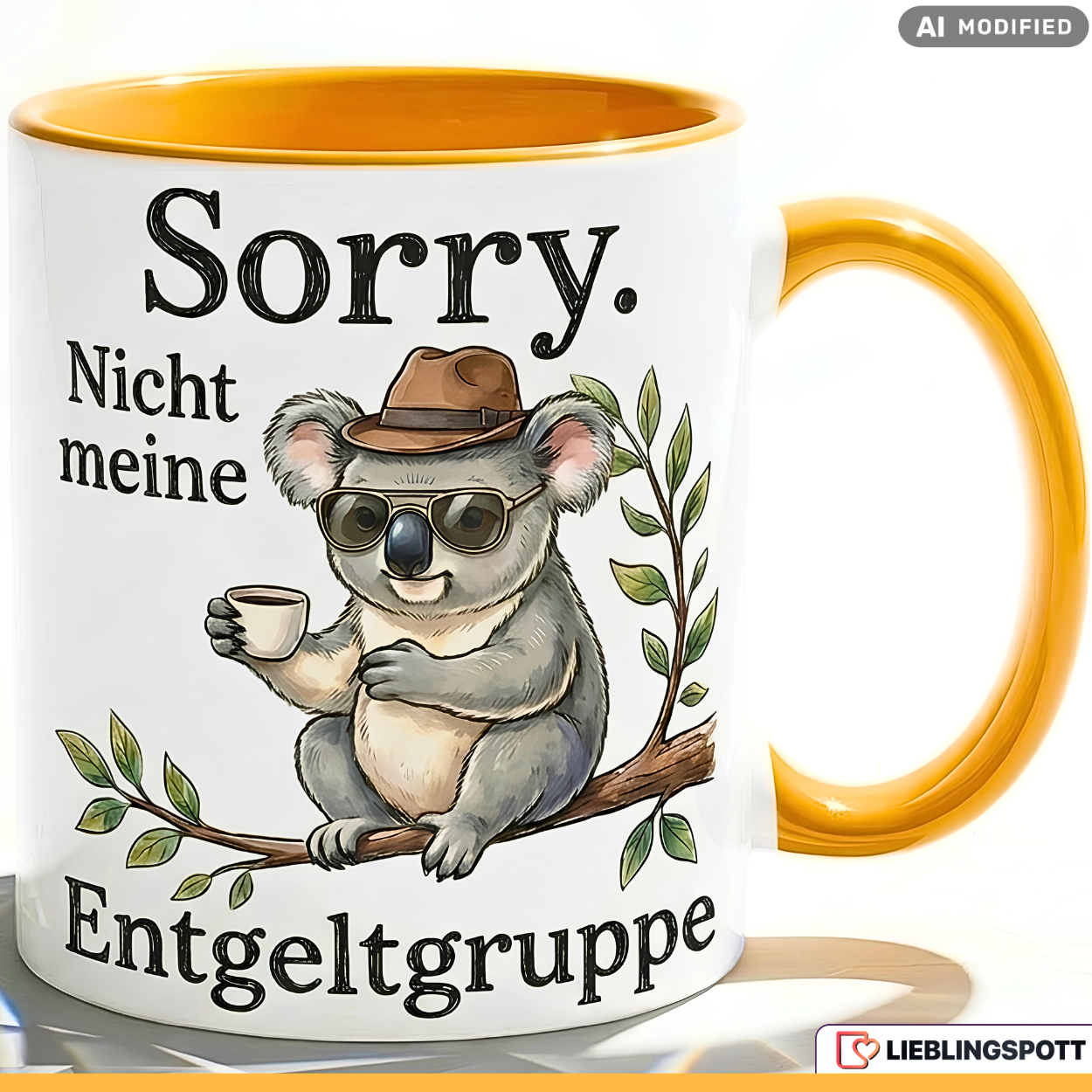 Koala Mug Phrase Salary Group Office Gift Green Mug 330ml