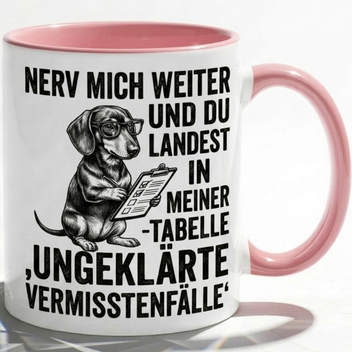 Dackel lustige Büro Tasse Nerd Spruch Geschenk mit Humor für Kollegen, Statistik