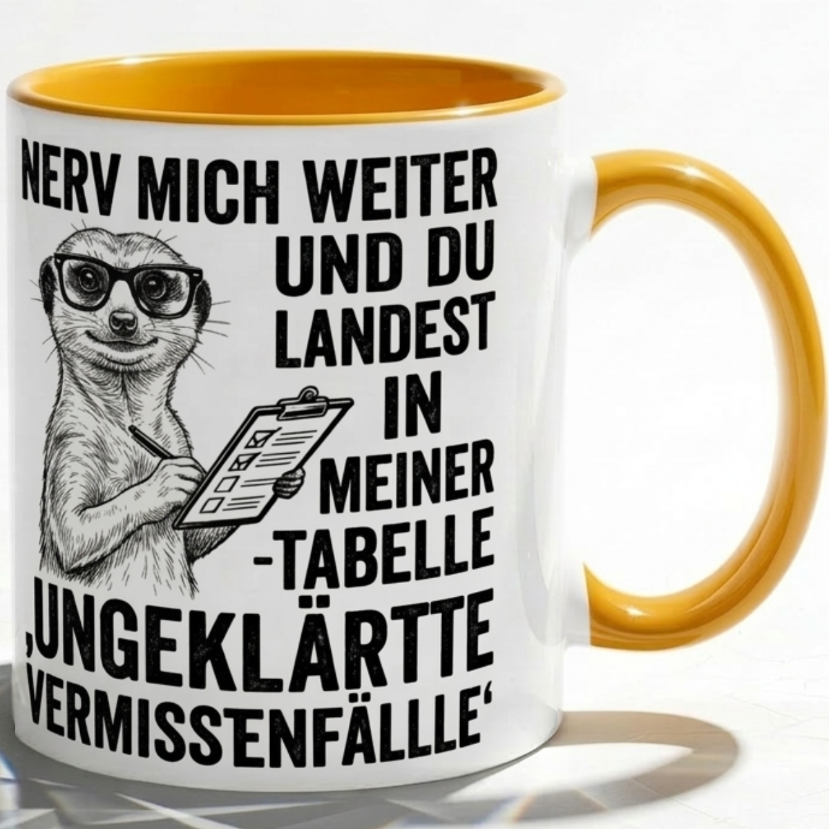 Erdmänchen lustige Büro Tasse Nerd Spruch Geschenk mit Humor für Kollegen, Statistik