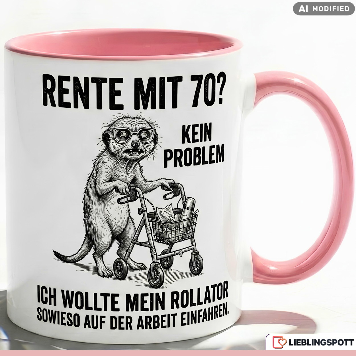 Retirement Mug Funny Saying Meerkat Walker Gift Work Cup 330ml