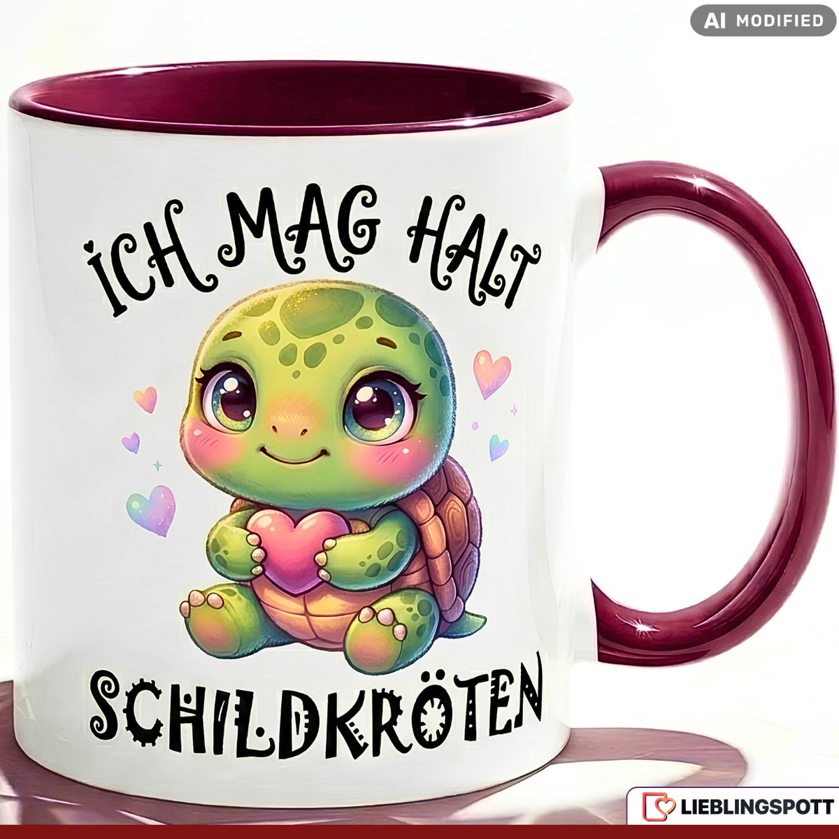 Turtle Mug Slogan I just like it Gift Green Mug 330ml