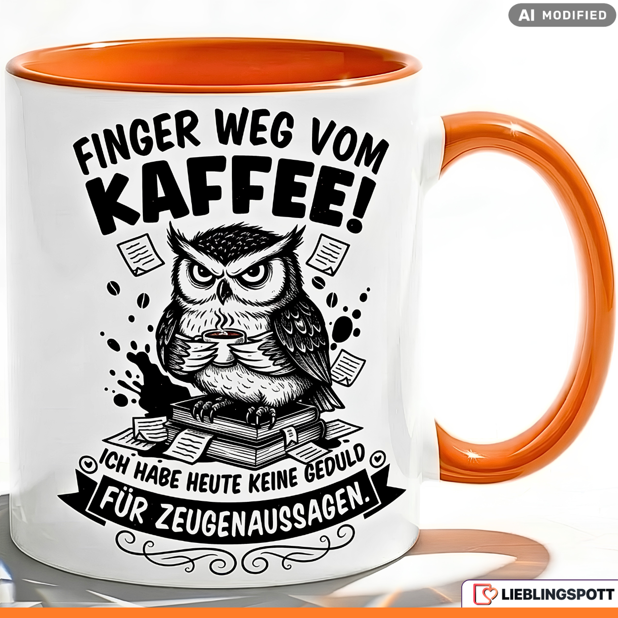 Owl Mug Saying Coffee Office Gift Colleague Red Cup 330ml