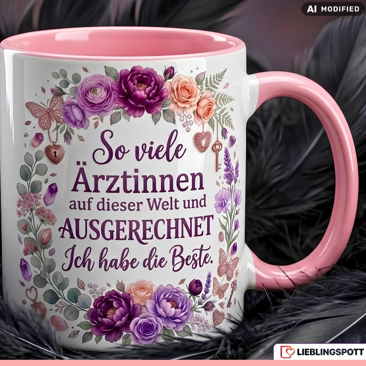 Ärztin Tasse Spruch Beste Geschenk Danke Geburtstag Rosa Becher 330ml