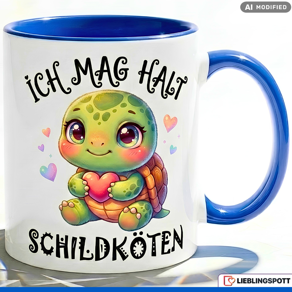 Turtle Mug Slogan I just like it Gift Green Mug 330ml
