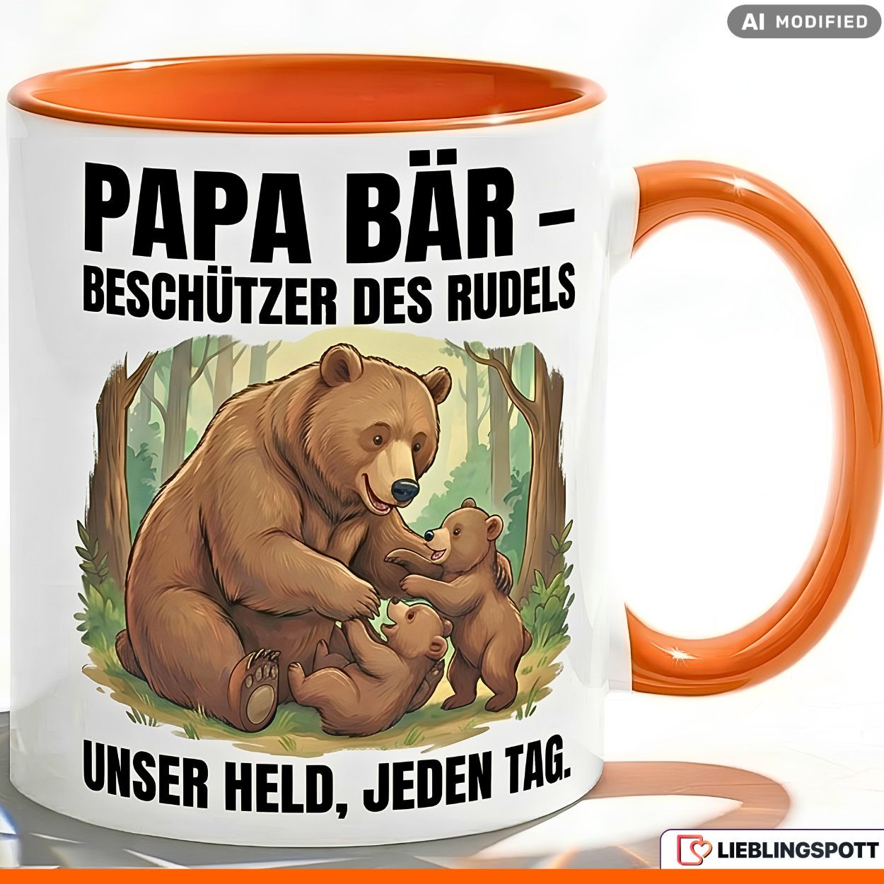 Papa Bear Mug Saying Father's Day Gift Green Mug 330ml