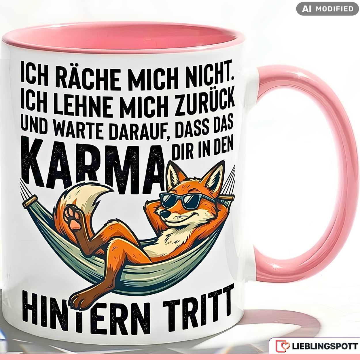 Fox Mug Saying Karma Office Gift Colleague Orange Mug 330ml