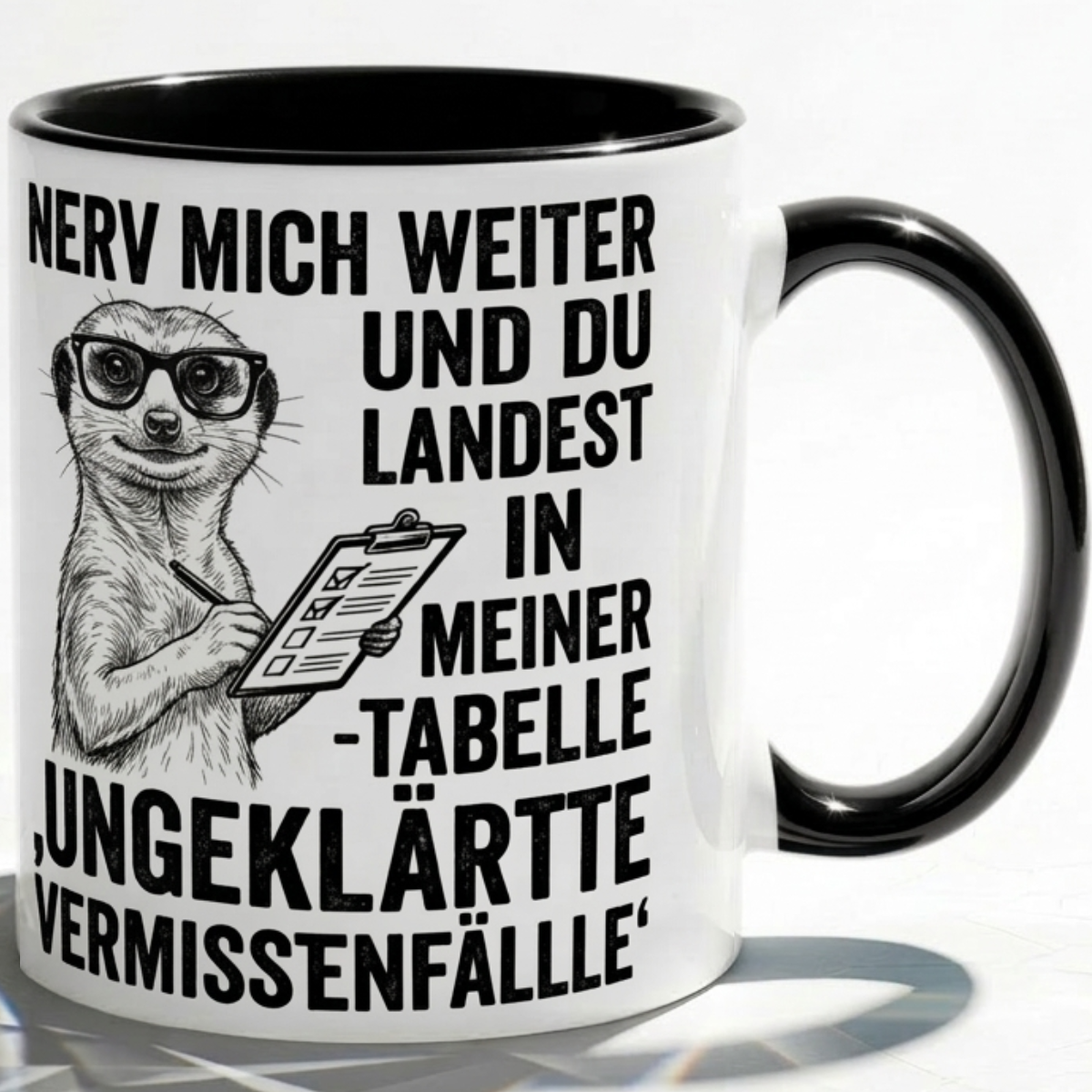 Erdmänchen lustige Büro Tasse Nerd Spruch Geschenk mit Humor für Kollegen, Statistik