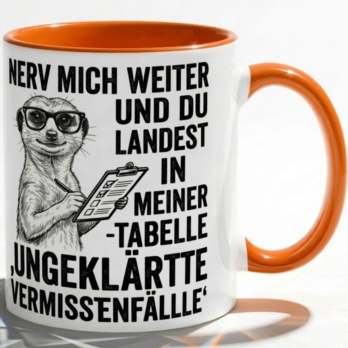Erdmänchen lustige Büro Tasse Nerd Spruch Geschenk mit Humor für Kollegen, Statistik