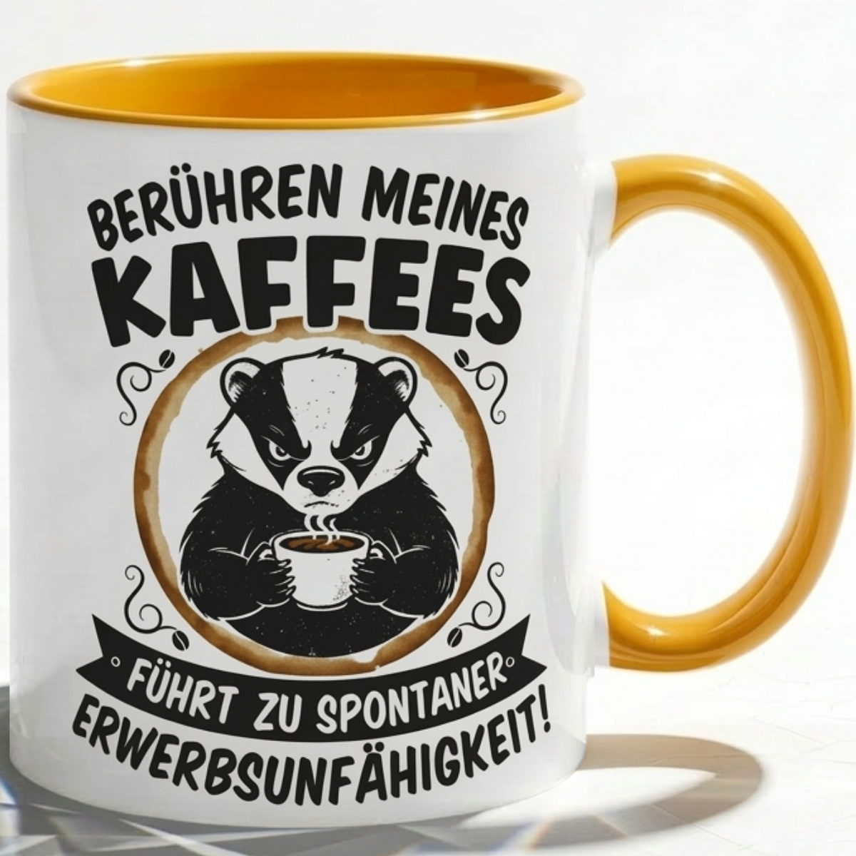 Dachs Büro Kaffee Tasse Lustiger Spruch mit Humor Geschenk für Kollegen Arbeit