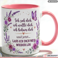 Liebe Tasse Spruch Partner Geschenk Jahrestag Geburtstag Lila Becher 330ml