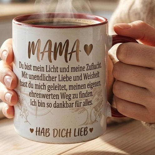 Mama Tasse Spruch Du bist mein Licht und meine Zuflucht Hab dich lieb – Geschenk für Mutter Muttertag Geburtstag Danke Weihnachten – Kaffeetasse – Keramik Becher 330ml