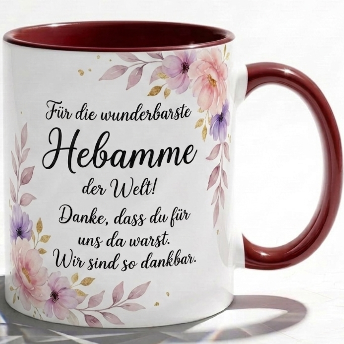 Tasse für Hebamme Dankbarkeit Geschenk mit Spruch für deine Liebe Begleitung