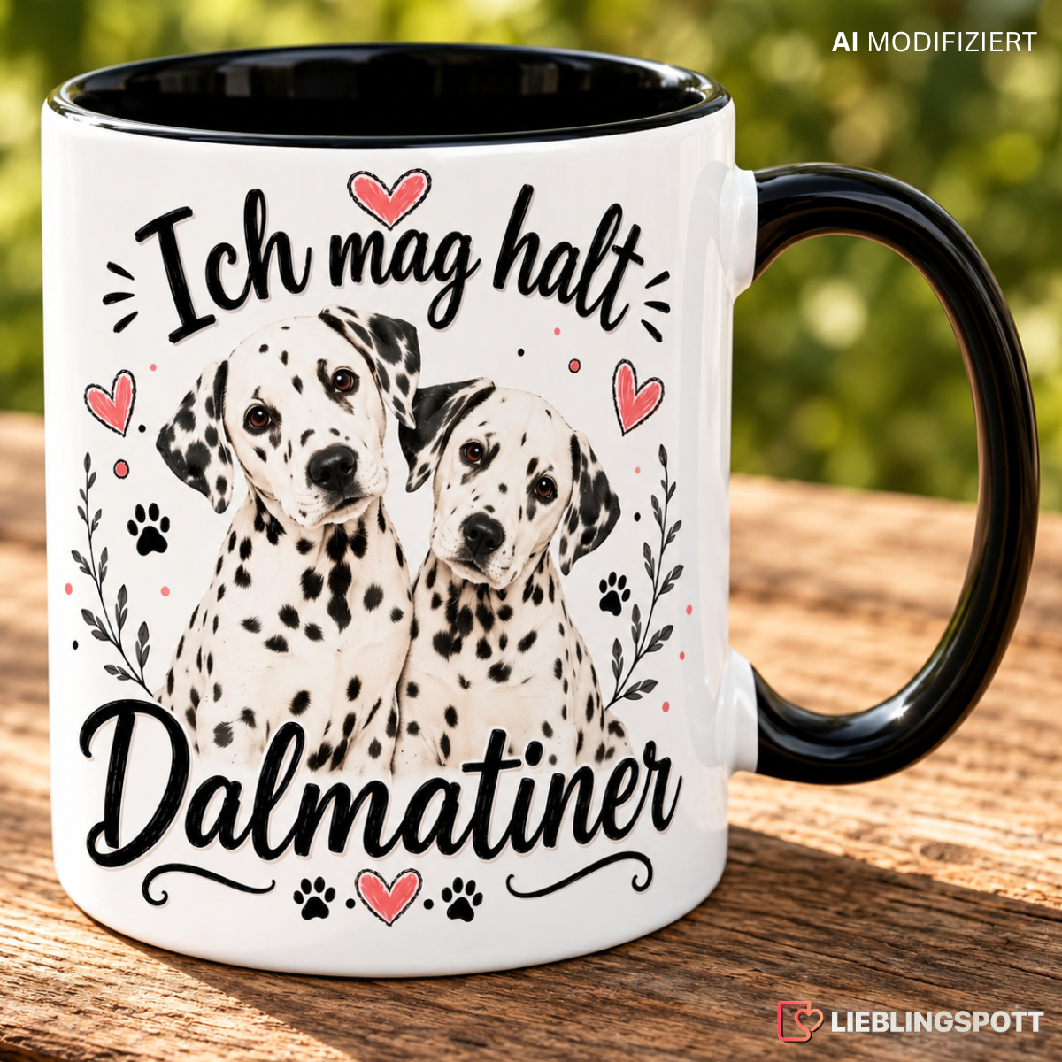 Dalmatiner Tasse „Ich mag halt Dalmatiner“ – Keramik 330 ml