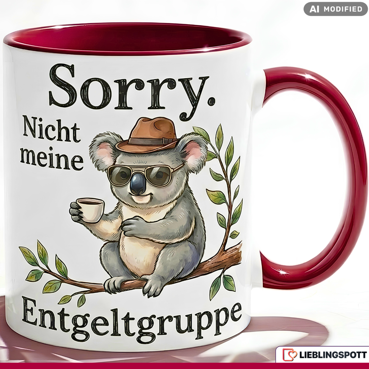 Koala Mug Phrase Salary Group Office Gift Green Mug 330ml