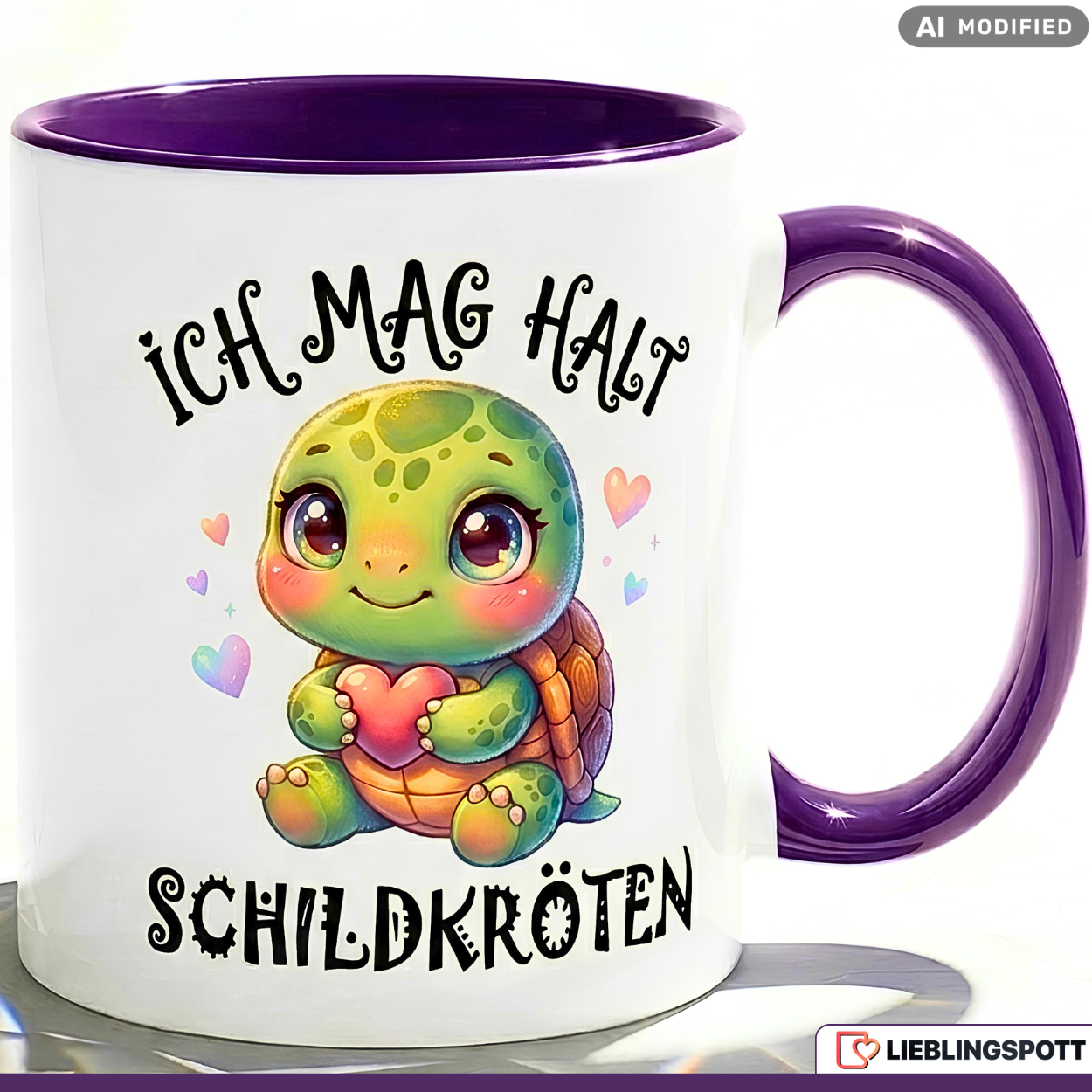 Turtle Mug Slogan I just like it Gift Green Mug 330ml