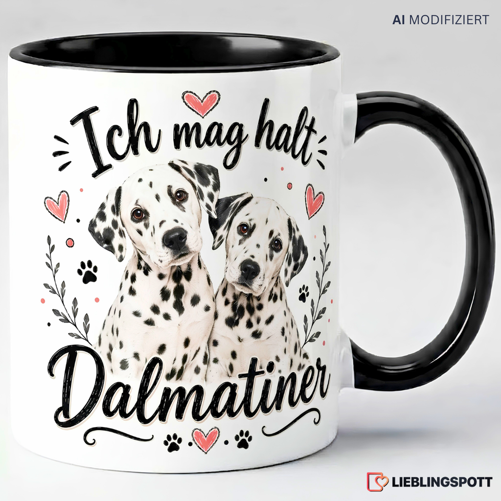 Dalmatiner Tasse „Ich mag halt Dalmatiner“ – Keramik 330 ml
