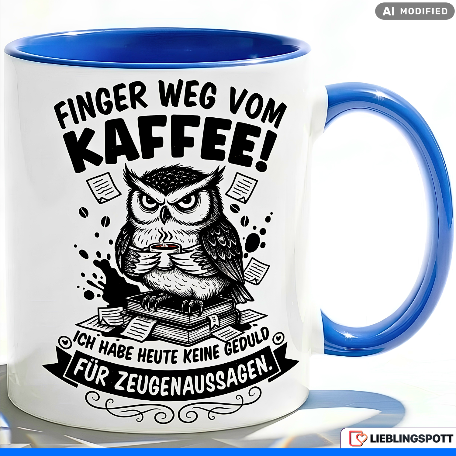 Owl Mug Saying Coffee Office Gift Colleague Red Cup 330ml