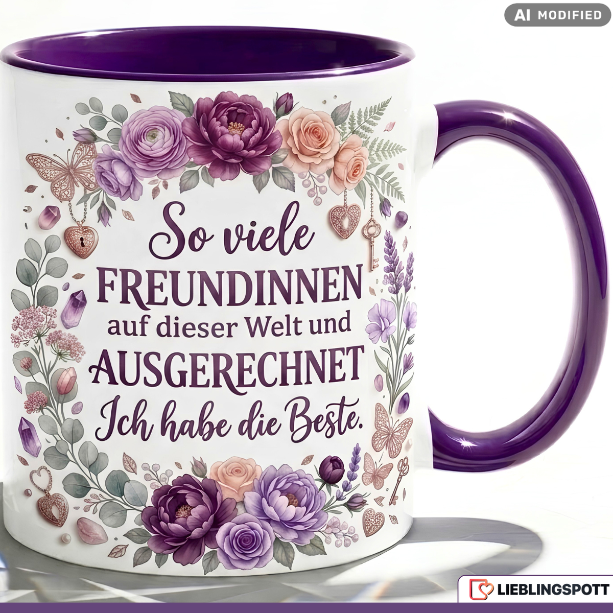 Freundin Tasse Spruch Beste Geschenk Danke Geburtstag Rosa Becher 330ml