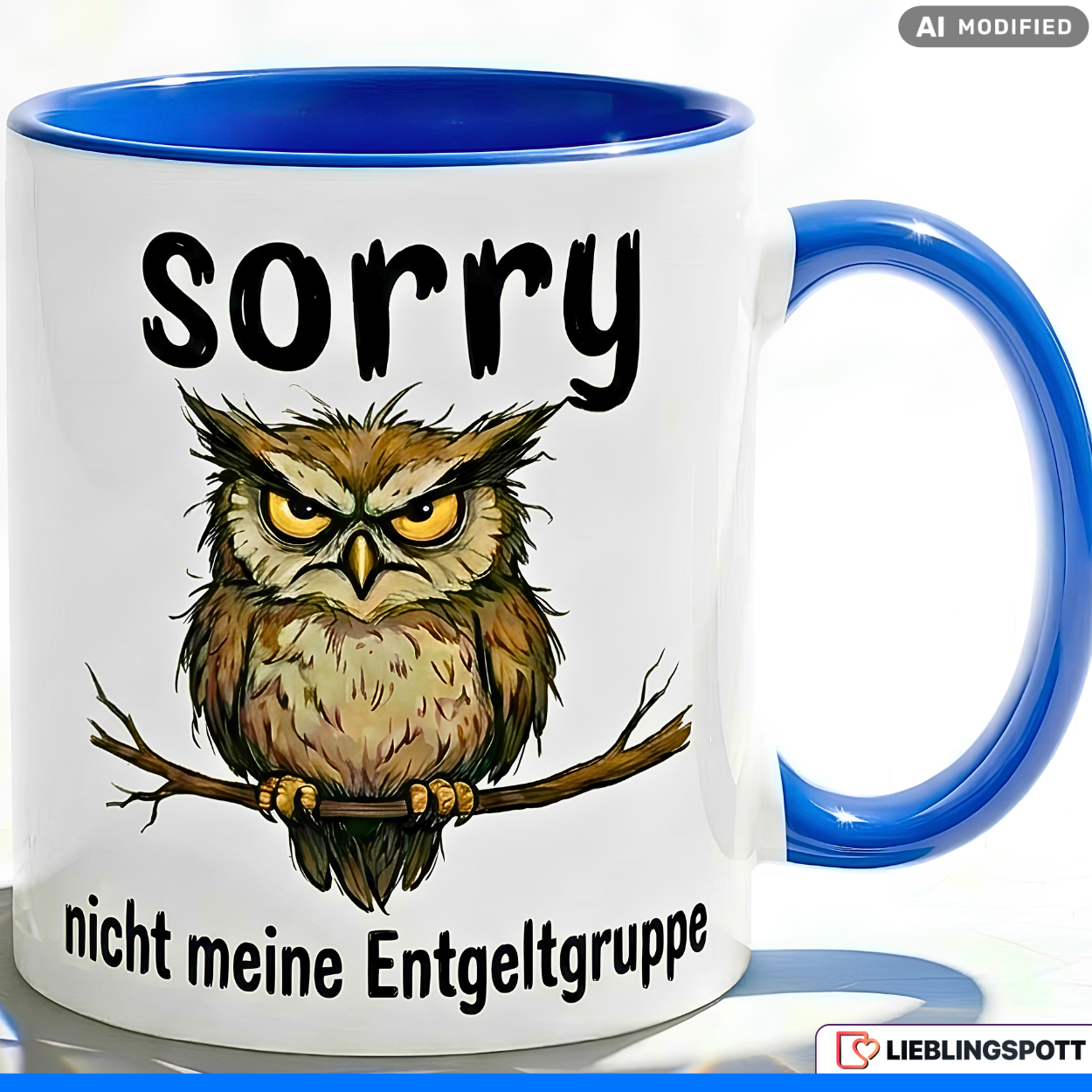 Owl Mug Saying Salary Group Office Gift Purple Mug 330ml