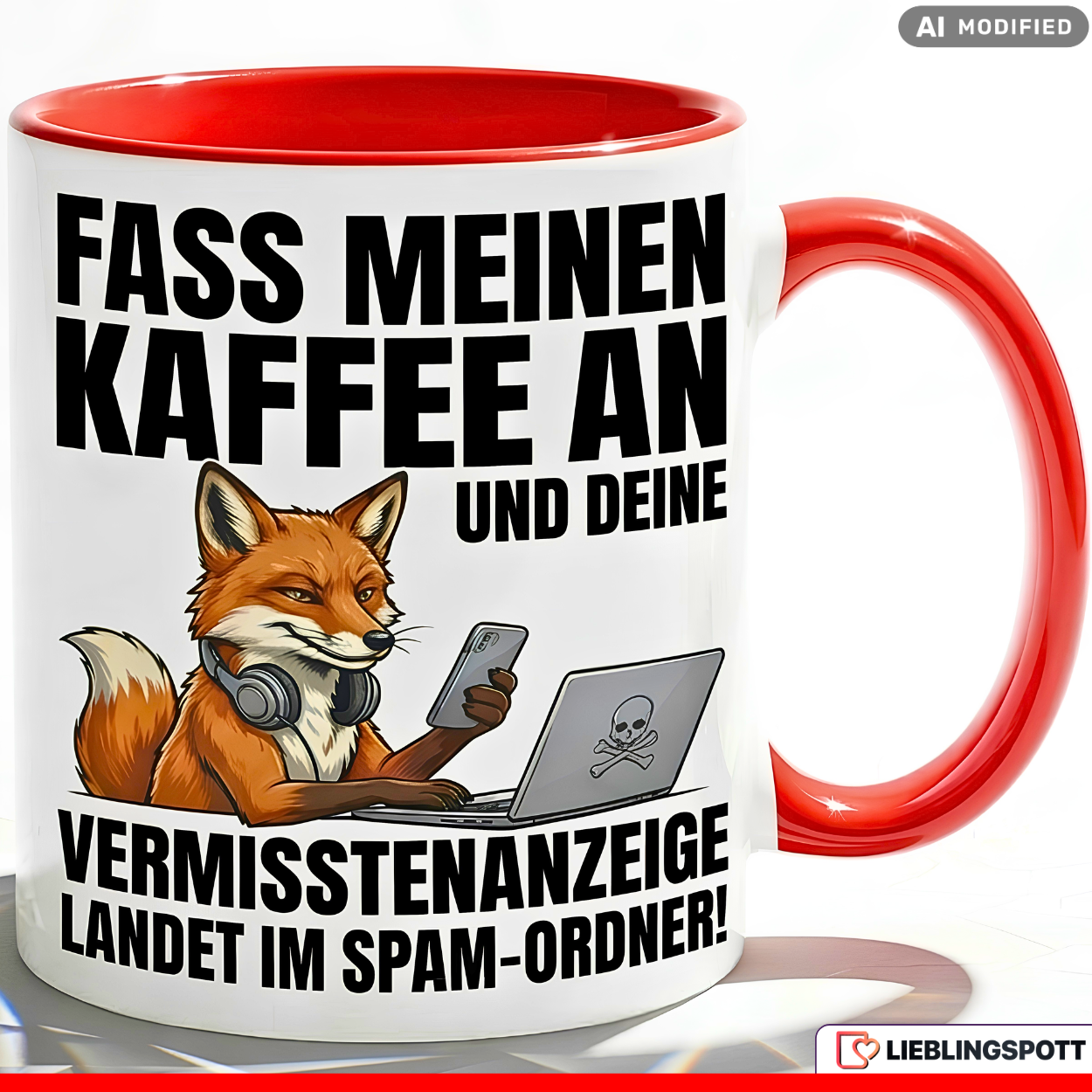 Fox Mug Saying Office Coffee Gift Colleague Red Mug 330ml