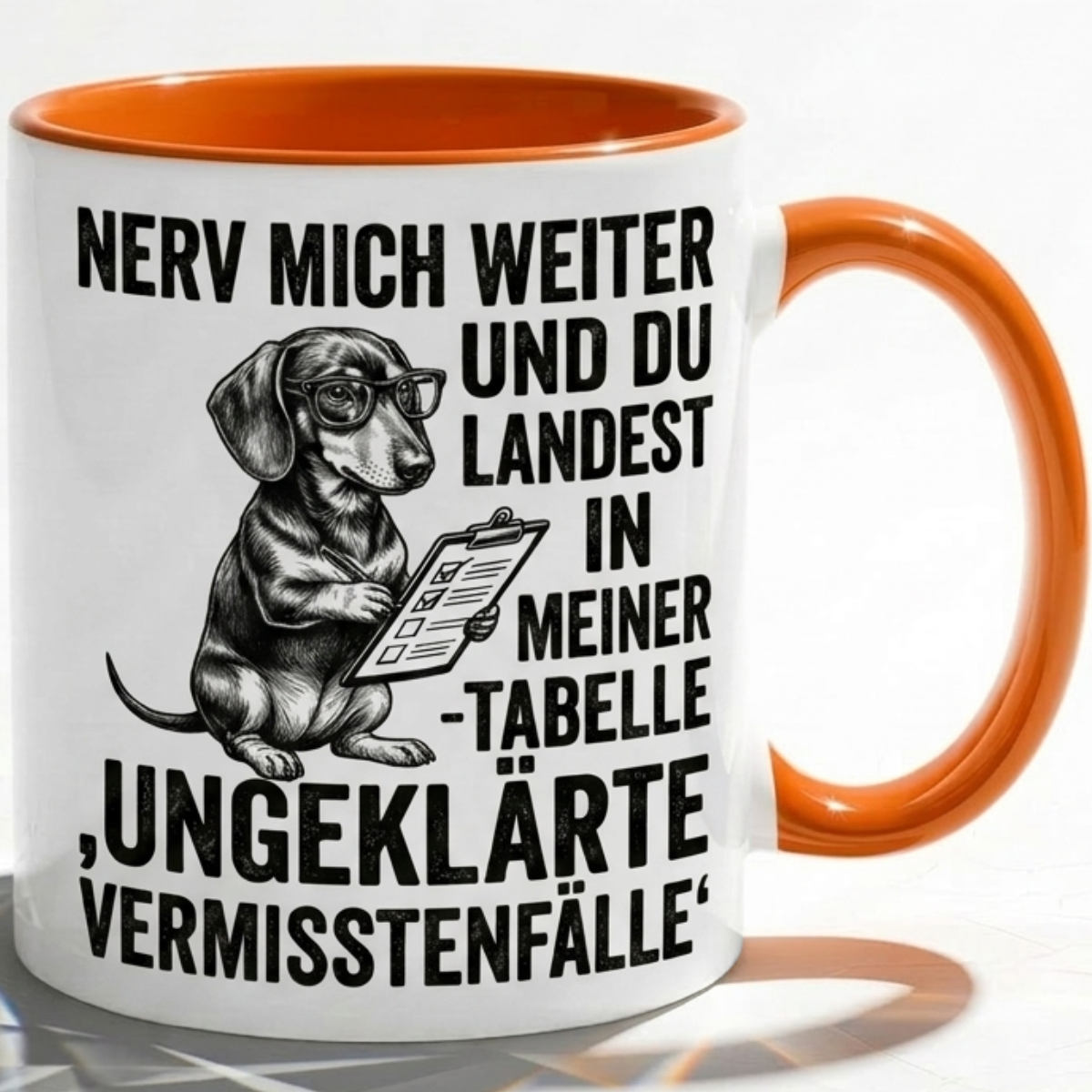 Dackel lustige Büro Tasse Nerd Spruch Geschenk mit Humor für Kollegen, Statistik