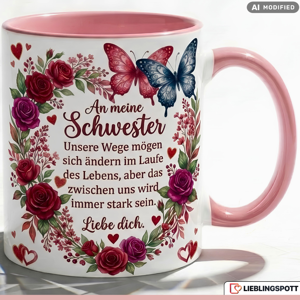 Sister Mug Quote Paths Gift Thank You Birthday Red Coffee Cup 330ml