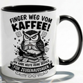 Lustige Eule Tasse Spruch Finger weg vom Kaffee Keine Geduld für Zeugenaussagen – Witzige Kaffeetasse Büro Arbeit Job – Geschenk Kollegen Anwalt Polizei Justiz – Keramik  330ml