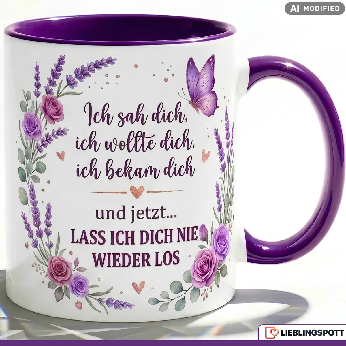 Dear Cup Quote Partner Gift Anniversary Birthday Purple Mug 330ml