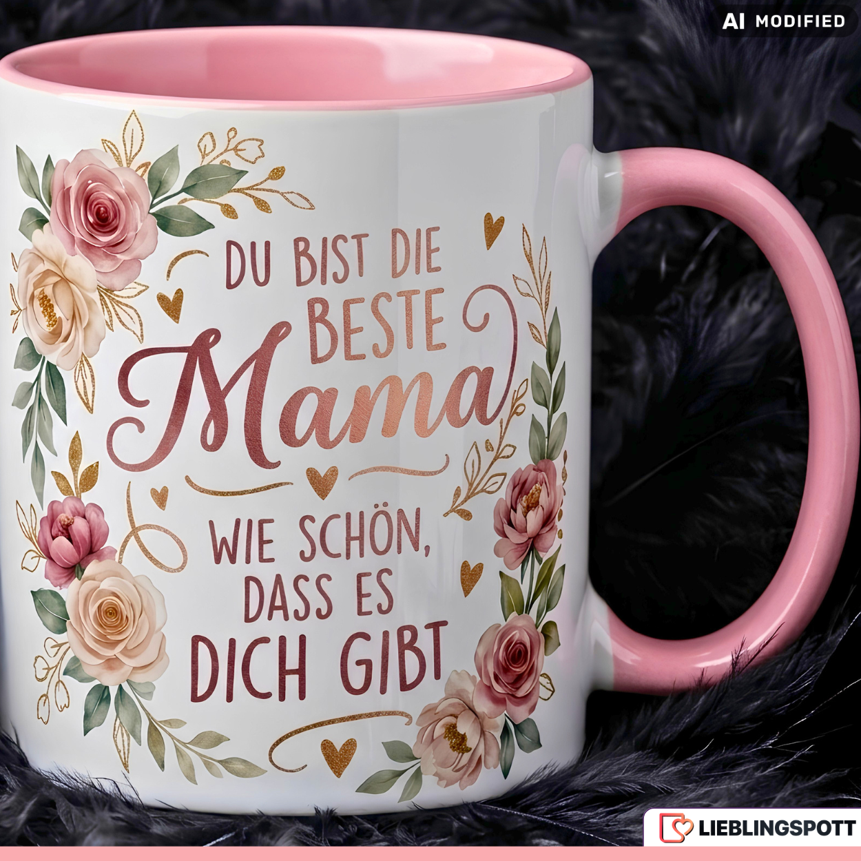 Mama Tasse Spruch Beste Geschenk Danke Muttertag Rosa Becher 330ml