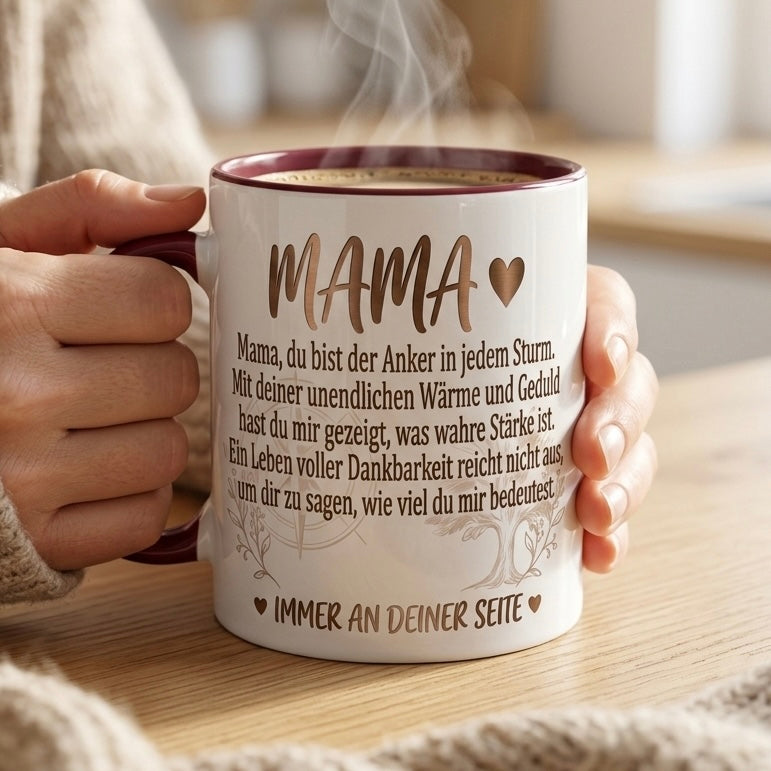 Mama Tasse Spruch Du bist mein Licht und meine Zuflucht Hab dich lieb – Geschenk für Mutter Muttertag Geburtstag Danke Weihnachten – Kaffeetasse Keramik Becher  330ml