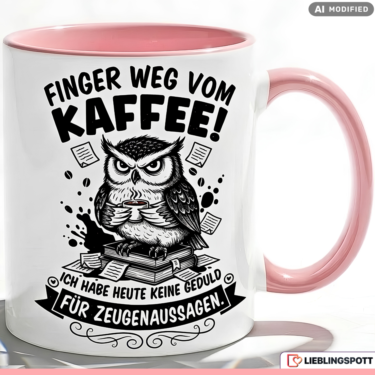 Owl Mug Saying Coffee Office Gift Colleague Red Cup 330ml
