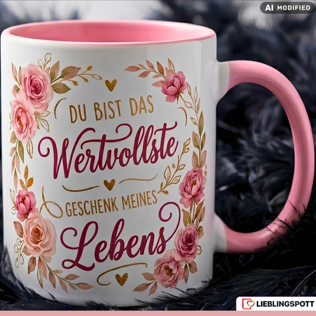 Lieblingsmensch Tasse Spruch Geschenk Liebe Rosa Becher 330ml